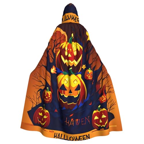 WenDang Halloween-Kürbis-Druck, Uni, Kapuzenumhang für Erwachsene, eleganter Halloween-Kapuzenumhang, bequemer langer Kapuzenumhang WenDang Halloween-Kürbis-Druck, Uni, Kapuzenumhang für Erwachsene, eleganter Halloween-Kapuzenumhang, bequemer langer Kapuzenumhang von WenDang