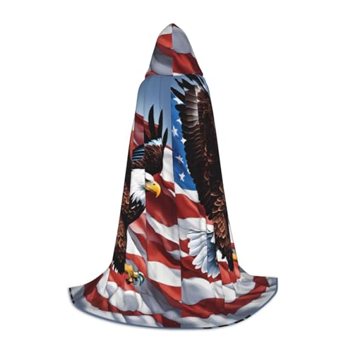 WenDang Kapuzenumhang mit Adler mit USA-Flagge, vielseitiges Uni-Design für Cosplay, Partys, Make-up-Ball, Motto-Partys WenDang Kapuzenumhang mit Adler mit USA-Flagge, vielseitiges Uni-Design für Cosplay, Partys, Make-up-Ball, Motto-Partys von WenDang