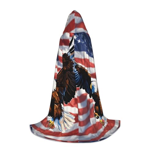 WenDang Kapuzenumhang mit Adler mit USA-Flagge, vielseitiges Uni-Design für Cosplay, Partys, Make-up-Ball, Motto-Partys WenDang Kapuzenumhang mit Adler mit USA-Flagge, vielseitiges Uni-Design für Cosplay, Partys, Make-up-Ball, Motto-Partys von WenDang