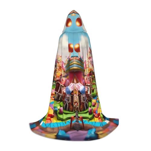 WenDang Kapuzenumhang mit Candy-Land-Aufdruck – vielseitiges Uni-Design für Cosplay, Partys, Make-up-Ball, Motto-Partys WenDang Kapuzenumhang mit Candy-Land-Aufdruck – vielseitiges Uni-Design für Cosplay, Partys, Make-up-Ball, Motto-Partys von WenDang