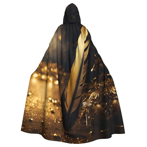 WenDang Kapuzenumhang mit Federaufdruck, Halloween, Erwachsene, für Partys, Karneval, Cosplay, Kostüme, Erwachsenendekoration, Umhang WenDang Kapuzenumhang mit Federaufdruck, Halloween, Erwachsene, für Partys, Karneval, Cosplay, Kostüme, Erwachsenendekoration, Umhang von WenDang