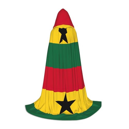 WenDang Kapuzenumhang mit Flagge von Ghana, vielseitiges Uni-Design für Cosplay, Partys, Make-up-Ball, Motto-Partys WenDang Kapuzenumhang mit Flagge von Ghana, vielseitiges Uni-Design für Cosplay, Partys, Make-up-Ball, Motto-Partys von WenDang