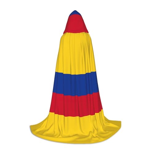 WenDang Kapuzenumhang mit Kolumbien-Flagge – vielseitiges Uni-Design für Cosplay, Partys, Make-up-Ball, Motto-Partys von WenDang