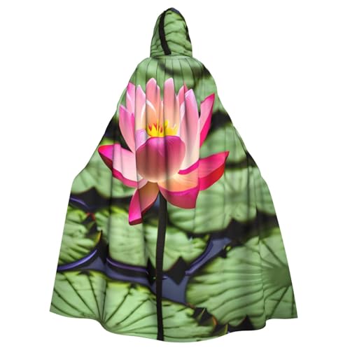WenDang Kapuzenumhang mit Lotusblumen-Aufdruck, Halloween, Erwachsene, für Partys, Karneval, Cosplay, Kostüme, Erwachsenen-Dekoration, Umhang WenDang Kapuzenumhang mit Lotusblumen-Aufdruck, Halloween, Erwachsene, für Partys, Karneval, Cosplay, Kostüme, Erwachsenen-Dekoration, Umhang von WenDang