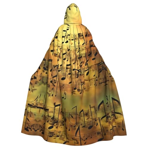 WenDang Kapuzenumhang mit Musiknoten-Aufdruck, Halloween, Erwachsene, für Partys, Karneval, Cosplay, Kostüme, Erwachsenen-Dekoration, Umhang WenDang Kapuzenumhang mit Musiknoten-Aufdruck, Halloween, Erwachsene, für Partys, Karneval, Cosplay, Kostüme, Erwachsenen-Dekoration, Umhang von WenDang