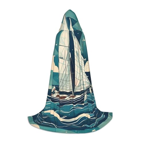 WenDang Kapuzenumhang mit Ozean-Segelboot-Aufdruck – vielseitiges Uni-Design für Cosplay, Partys, Make-up-Ball, Motto-Partys WenDang Kapuzenumhang mit Ozean-Segelboot-Aufdruck – vielseitiges Uni-Design für Cosplay, Partys, Make-up-Ball, Motto-Partys von WenDang