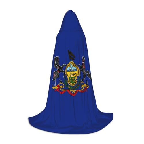 WenDang Kapuzenumhang mit Pennsylvania-Staatsflagge, vielseitiges Uni-Design für Cosplay, Partys, Make-up-Ball, Motto-Partys von WenDang