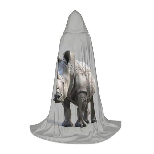 WenDang Kapuzenumhang mit Tier-Nashorn-Aufdruck – vielseitiges Uni-Design für Cosplay, Partys, Make-up-Ball, Motto-Partys WenDang Kapuzenumhang mit Tier-Nashorn-Aufdruck – vielseitiges Uni-Design für Cosplay, Partys, Make-up-Ball, Motto-Partys von WenDang