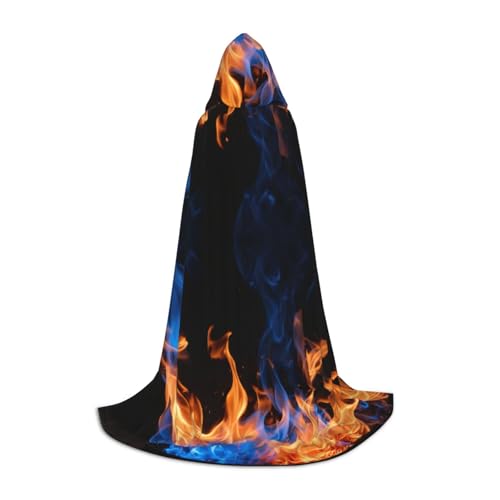 WenDang Kapuzenumhang mit blauem Flammenaufdruck – vielseitiges Uni-Design für Cosplay, Partys, Make-up-Ball, Motto-Partys WenDang Kapuzenumhang mit blauem Flammenaufdruck – vielseitiges Uni-Design für Cosplay, Partys, Make-up-Ball, Motto-Partys von WenDang
