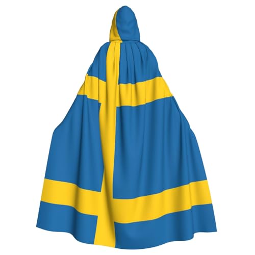 WenDang Kapuzenumhang mit schwedischer Flagge, für Halloween, Erwachsene, Partys, Karneval, Cosplay, Kostüme, Erwachsenendekoration, Umhang WenDang Kapuzenumhang mit schwedischer Flagge, für Halloween, Erwachsene, Partys, Karneval, Cosplay, Kostüme, Erwachsenendekoration, Umhang von WenDang