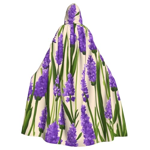 WenDang Lavendel-Stempel-Druck, Halloween-Umhang mit Kapuze, für Erwachsene, für Partys, Karneval, Cosplay, Kostüme, Erwachsenendekoration, Umhang WenDang Lavendel-Stempel-Druck, Halloween-Umhang mit Kapuze, für Erwachsene, für Partys, Karneval, Cosplay, Kostüme, Erwachsenendekoration, Umhang von WenDang
