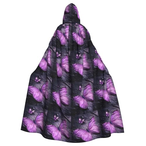 WenDang Lila Schmetterling Druck Uni Kapuzenumhang für Erwachsene, eleganter Halloween-Kapuzenumhang, bequemer langer Kapuzenumhang WenDang Lila Schmetterling Druck Uni Kapuzenumhang für Erwachsene, eleganter Halloween-Kapuzenumhang, bequemer langer Kapuzenumhang von WenDang
