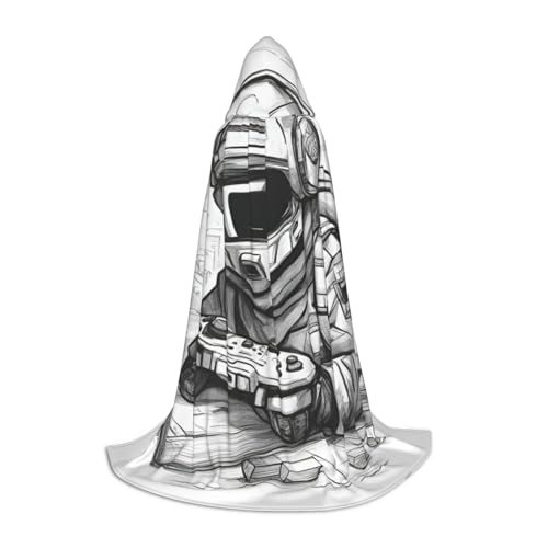 WenDang Monochromer Skizzenstil Gaming-Druck Kapuzenumhang – vielseitiges Uni-Design für Cosplay, Partys, Make-up-Ball, Motto-Partys WenDang Monochromer Skizzenstil Gaming-Druck Kapuzenumhang – vielseitiges Uni-Design für Cosplay, Partys, Make-up-Ball, Motto-Partys von WenDang