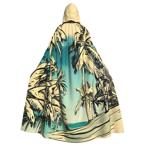 WenDang Skizzen-Umhang mit Hawaii-Druck, für Erwachsene, mit Kapuze, für Partys, Karneval, Cosplay, Kostüme, Erwachsenendekoration, Umhang WenDang Skizzen-Umhang mit Hawaii-Druck, für Erwachsene, mit Kapuze, für Partys, Karneval, Cosplay, Kostüme, Erwachsenendekoration, Umhang von WenDang