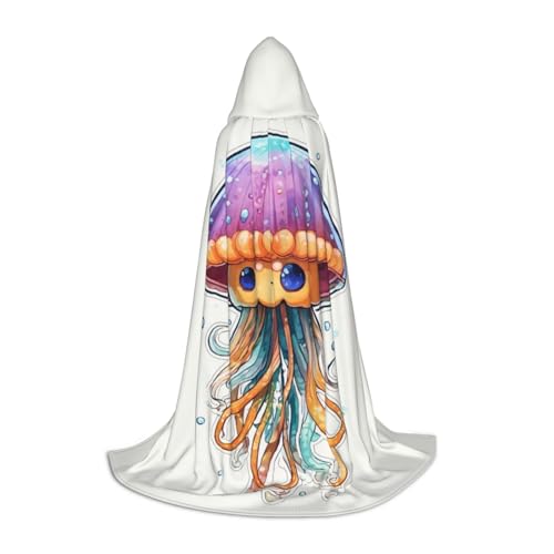 WenDang Umhang mit buntem Quallen-Druck – vielseitiges Uni-Design für Cosplay, Partys, Make-up-Ball, Motto-Partys WenDang Umhang mit buntem Quallen-Druck – vielseitiges Uni-Design für Cosplay, Partys, Make-up-Ball, Motto-Partys von WenDang
