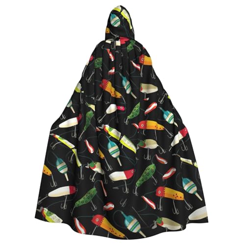 WenDang Uni Kapuzenumhang mit Fischköderaufdruck, für Erwachsene, eleganter Halloween-Kapuzenumhang, bequemer langer Kapuzenumhang WenDang Uni Kapuzenumhang mit Fischköderaufdruck, für Erwachsene, eleganter Halloween-Kapuzenumhang, bequemer langer Kapuzenumhang von WenDang