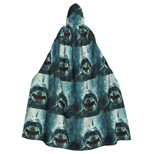 WenDang Uni Kapuzenumhang mit Hai-Aufdruck für Erwachsene, eleganter Halloween-Kapuzenumhang, bequemer langer Kapuzenumhang WenDang Uni Kapuzenumhang mit Hai-Aufdruck für Erwachsene, eleganter Halloween-Kapuzenumhang, bequemer langer Kapuzenumhang von WenDang