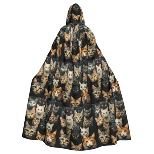 WenDang Uni Kapuzenumhang mit Katzendruck für Erwachsene, eleganter Halloween-Kapuzenumhang, bequemer langer Kapuzenumhang WenDang Uni Kapuzenumhang mit Katzendruck für Erwachsene, eleganter Halloween-Kapuzenumhang, bequemer langer Kapuzenumhang von WenDang