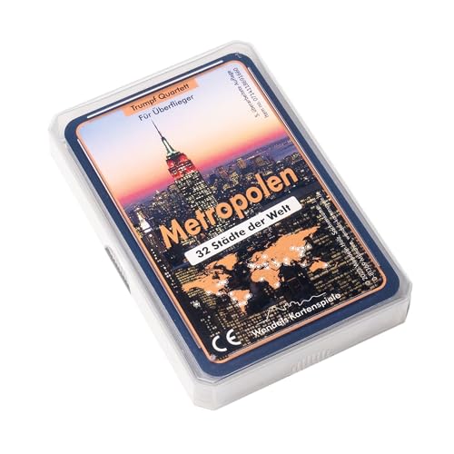 Wendels Kartenspiele Metropolen: Städte Trumpf Quartett Spiel | Kleines Geschenk für Familien und Reisende von Wendels Kartenspiele