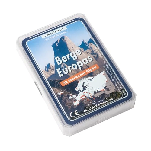 Wendels Kartenspiele Berge Europas Trumpf Quartett Spiel | Geschenk für Bergsteiger und Kletterer von Wendels Kartenspiele