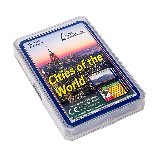 Wendels Kartenspiele Städte Trumpf Quartett auf Englisch: Cities of The World | Kleines Geschenk für Kinder & Familie von Wendels Kartenspiele