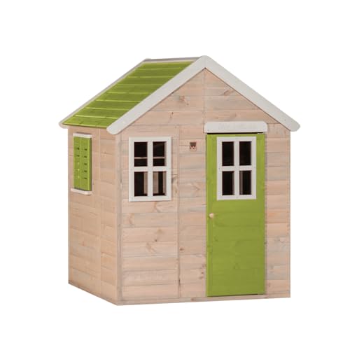 Wendi Toys M18L Kinderspielhaus Outdoor Holz, Spielhaus Holz 120x120x155 cm, Grünes Baumhaus Garten mit Fensterläden, 3 Fenstern & Wetterfestem Dach, Garten Haus Kinder Draußen, Gartenhaus Holz Wendi Toys M18L Kinderspielhaus Outdoor Holz, Spielhaus Holz 120x120x155 cm, Grünes Baumhaus Garten mit Fensterläden, 3 Fenstern & Wetterfestem Dach, Garten Haus Kinder Draußen, Gartenhaus Holz von Wendi Toys