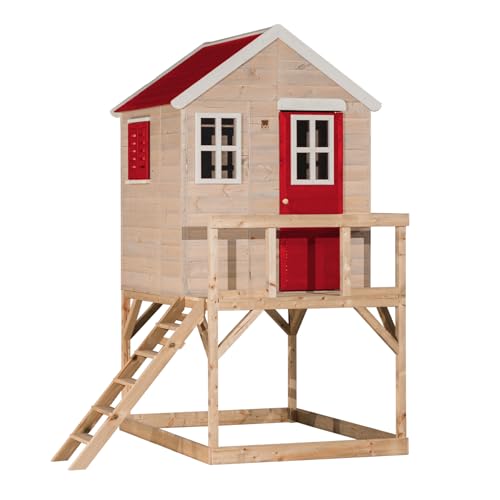 Wendi Toys M21R Kinderspielhaus aus FSC-Holz, 90 cm Plattform, Fensterläden, 167 x 197 x 242 cm, Rot – Gartenhaus Holz-Klettergerüst für Gartenabenteuer und endlosen Spaß Wendi Toys M21R Kinderspielhaus aus FSC-Holz, 90 cm Plattform, Fensterläden, 167 x 197 x 242 cm, Rot – Gartenhaus Holz-Klettergerüst für Gartenabenteuer und endlosen Spaß von Wendi Toys