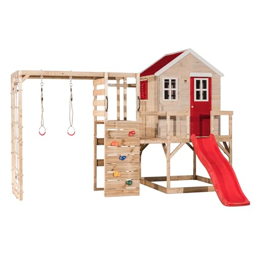 Wendi Toys M22R-G Spielhaus Kinder Outdoor mit Kletterwand, Rutsche und Plattformen, 342 x 356 x 242 cm, Grau, FSC Holz – Sicheres Garten Stelzenhaus, Spielhaus Holz 3-7 Jahre Wendi Toys M22R-G Spielhaus Kinder Outdoor mit Kletterwand, Rutsche und Plattformen, 342 x 356 x 242 cm, Grau, FSC Holz – Sicheres Garten Stelzenhaus, Spielhaus Holz 3-7 Jahre von Wendi Toys