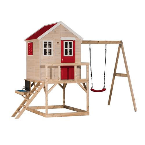 Wendi Toys M23R-K Kinder Gartenhaus mit Schaukel und Matschküche mit Wassertank, 192 x 350 x 242 cm, Rot, FSC Holz – Outdoor-Spielhaus mit Küchen- und Schaukelfunktion, Wendi Toys M23R-K Kinder Gartenhaus mit Schaukel und Matschküche mit Wassertank, 192 x 350 x 242 cm, Rot, FSC Holz – Outdoor-Spielhaus mit Küchen- und Schaukelfunktion, von Wendi Toys