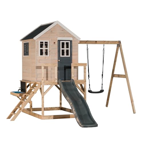 Wendi Toys M24G-K Outdoor-Spielhaus Kinder mit Rutsche, Schaukel & Matschküche, 330 x 350 x 242 cm, Grau, FSC Holz – Stelzenhaus Kinder Garten mit Klettergerüst & Outdoor-Küche Wendi Toys M24G-K Outdoor-Spielhaus Kinder mit Rutsche, Schaukel & Matschküche, 330 x 350 x 242 cm, Grau, FSC Holz – Stelzenhaus Kinder Garten mit Klettergerüst & Outdoor-Küche von Wendi Toys
