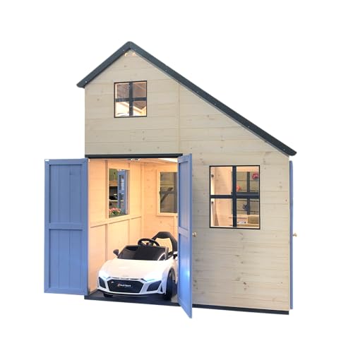 Wendi Toys M33 Baumhaus für Kinder Garten, 2-stöckiges Holzspielhaus mit Garage, 120x155x200 cm, Blau – Umweltfreundliches Spielhaus Kinder Outdoor-Spaß, langlebiges Spielgerät für draußen Wendi Toys M33 Baumhaus für Kinder Garten, 2-stöckiges Holzspielhaus mit Garage, 120x155x200 cm, Blau – Umweltfreundliches Spielhaus Kinder Outdoor-Spaß, langlebiges Spielgerät für draußen von Wendi Toys