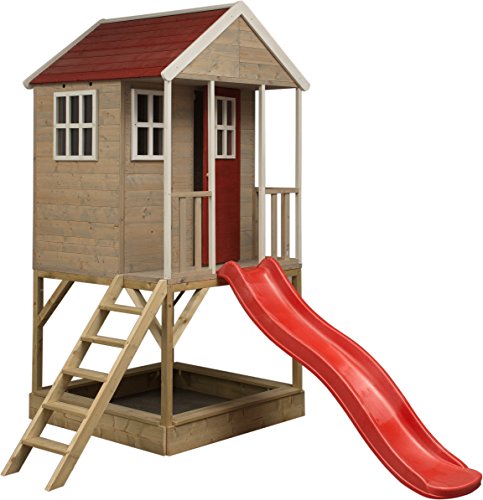 Wendi Toys M8R Nordisches Spielhaus Kinder Outdoor mit 3 Fenster, Sandkasten, Rutsche, 270x200x242 cm, Rot – FSC-zertifiziertes Kinder Spielhaus im Garten, 3-7 Jahre Spielhaus Outdoor mit Rutsche Wendi Toys M8R Nordisches Spielhaus Kinder Outdoor mit 3 Fenster, Sandkasten, Rutsche, 270x200x242 cm, Rot – FSC-zertifiziertes Kinder Spielhaus im Garten, 3-7 Jahre Spielhaus Outdoor mit Rutsche von Wendi Toys