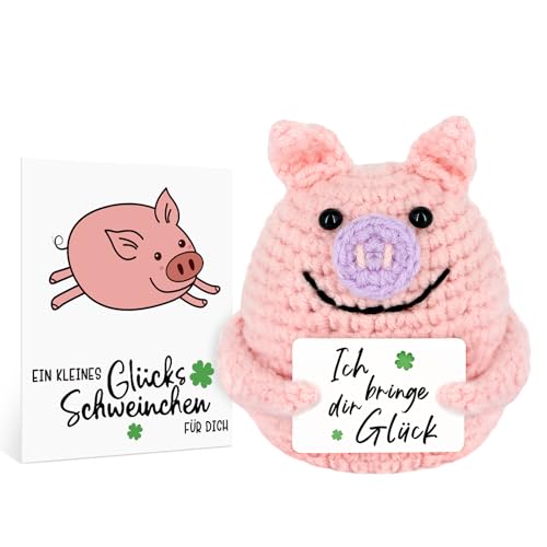 WenmthG Positive Geschenke Glücksschweinchen, Positive Kartoffel - Ersatz, Positive Glücksschwein, Gestrickte Tiny Schwein Puppe 1 St von WenmthG