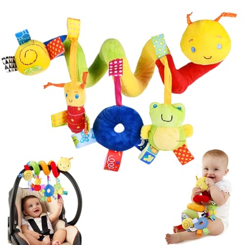 Wennala Plüsch-Hänge spirale Spielzeug, Spielzeug Kinderwagen Baby Mit Rasselpapier, Spielebogen Babies Geeignet für 0-6 Monate, für Autositze, Kinderwagen, Kinderbetten, Wiege von Wennala