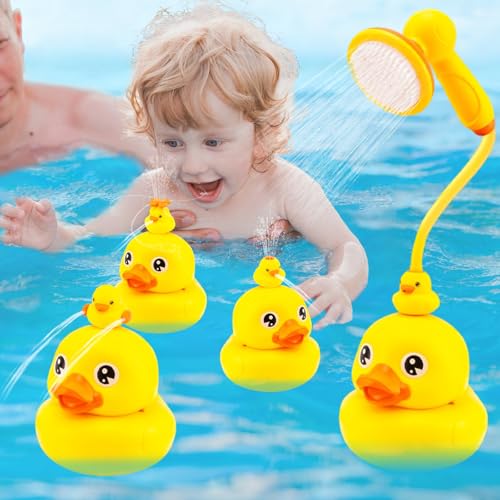 Badespielzeug,Wasserspielzeug Kinder mit Dusche, wiederaufladbares Duck Badewannenspielzeug ab 1 2 3 4 Jahr, Sprinkler Badewannenspielzeug für Kleinkinder Sprühwasser, Geschenk Mädchen Junge von Wenosda