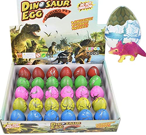 Wenosda Dino Dinosaurier-Dracheneier Schlüpfen Large Size Packung mit 30 Stück wachsenden Spielzeug, mischen Farben (30 Stück, bunten Riss von) von Wenosda
