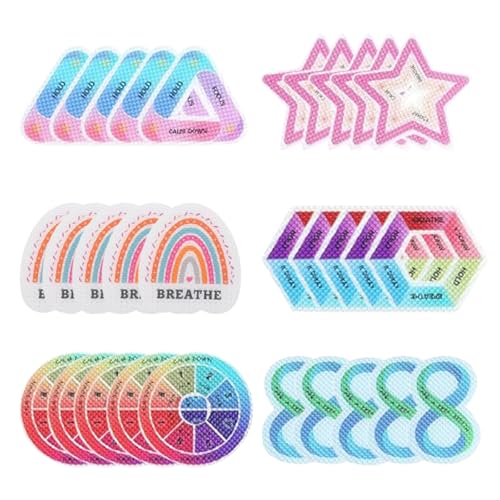 30 Stück Sensorische Angst Aufkleber, Angst Sensorische Aufkleber, Sensory Anxiety Stickers, Wiederverwendbare Strukturierte Sensorik Aufkleber, für Büro Klassenzimmer Erwachsene Teenager von Wenrou
