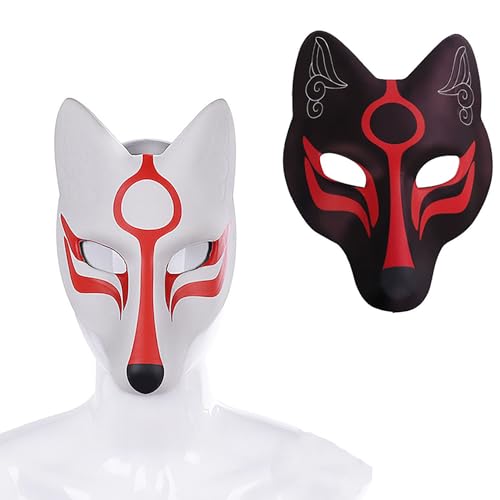 Wenrou 2 Stück Halloween Fuchs Masken, Party Dekorative Masken, Maskerade Kostüm Maske, Fuchsmaske Maske, Japanische Kabuki Masken, für Karneval, Halloween, Cosplay Partys Kostüm Requisiten Wenrou 2 Stück Halloween Fuchs Masken, Party Dekorative Masken, Maskerade Kostüm Maske, Fuchsmaske Maske, Japanische Kabuki Masken, für Karneval, Halloween, Cosplay Partys Kostüm Requisiten von Wenrou
