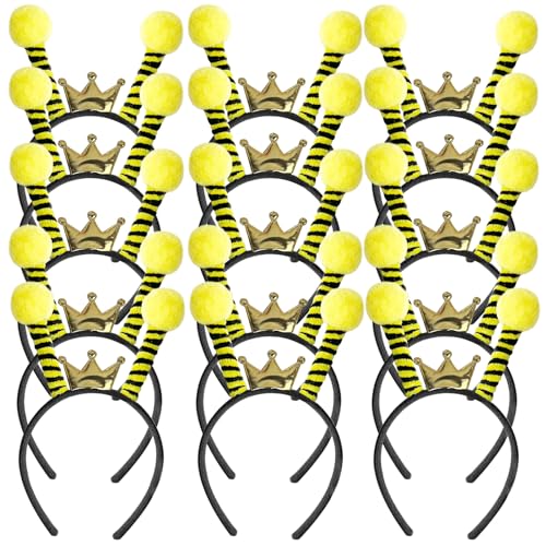 Wensdr 15 Stück Party Biene mit Krone Tentakel Kopfschmuck, niedliche Haarbänder für Mädchen, Party-Bienen-Dekoration, Stirnband von Wensdr