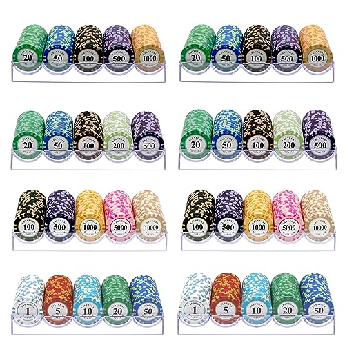 Wensdr 8 Stück Poker -Chips -Box mit Deckel 24x7x4.5CM Acryl Poker Chips Halter Tray Transparent Chips Storage case with Cover Wensdr 8 Stück Poker -Chips -Box mit Deckel 24x7x4.5CM Acryl Poker Chips Halter Tray Transparent Chips Storage case with Cover von Wensdr