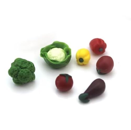Puppenhaus Obst und Gemüse, Miniatur, Maßstab 1:12, gemischtes Gemüse, Lebensmittel für rustikale Landgarten, Bauernhof, realistische Mini-Lebensmittel, Tomaten, Kohl, Pfeffer, Dekoration, 7 Stück Puppenhaus Obst und Gemüse, Miniatur, Maßstab 1:12, gemischtes Gemüse, Lebensmittel für rustikale Landgarten, Bauernhof, realistische Mini-Lebensmittel, Tomaten, Kohl, Pfeffer, Dekoration, 7 Stück von Wentoenapp