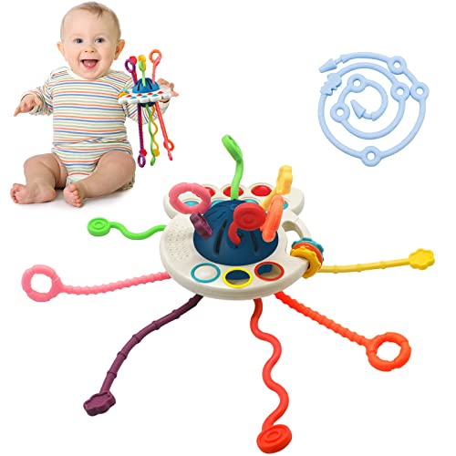 Wentsent Sensorisches Baby Spielzeug 12 18 Monate, Montessori Spielzeug für 1-3 Jahr, Silikon Zugschnur Spielzeug für Babys in Lebensmittelqualität,Feinmotorik Aktivitäts Spielzeug für Jungen Mädchen von Wentsent