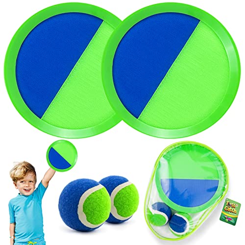 Weokeey Klettballspiel für Kinder Klettball Strandspielzeug Wasserdicht Ball Klettspiel Wurf Spiel Kinderspielzeug Garten Outdoor Spiele für Kinder ab 3 4 5 6 7 Jahren Junge Mädchen Ostergeschenk von Weokeey