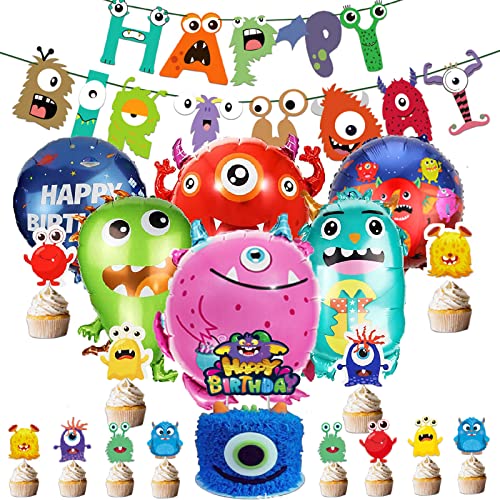 Weploda 20 Stück Monster Party Kindergeburtstags Deko, Kindergeburtstag Deko, Monster Party Set, Geeignet für Kindergeburtstagsfeier, Cartoon-Themenparty-Dekoration von Weploda