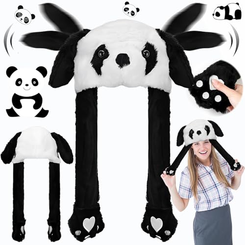 Weploda Plüsch Panda Hut, Beweglicher Ohr-Panda Hut, Panda Hut Mit Beweglichen Ohren, Lustige Panda Mütze Hält Sie Warm, Für Halloween Weihnachten Geburtstag Rollenspiel Geschenke Weploda Plüsch Panda Hut, Beweglicher Ohr-Panda Hut, Panda Hut Mit Beweglichen Ohren, Lustige Panda Mütze Hält Sie Warm, Für Halloween Weihnachten Geburtstag Rollenspiel Geschenke von Weploda