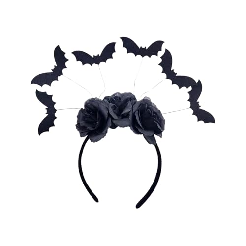 Weppduk Halloween-Stirnband, schwarzes -Haarband – Bühnenrequisiten, schwarzes Stirnband, Süßes oder Saures-Zubehör, Haarschmuck für von Weppduk