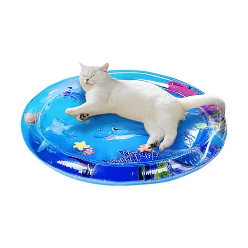 Weqizuerqi 100 cm Sensor-Wasserspielmatte, Katzen-Wassermatte, cooler Komfort, aufblasbare Wassermatte, verdickte, aufblasbare Wasser-Spielmatten, beruhigendes Gefühl, bequeme Hunde-Sommermatten für von Weqizuerqi