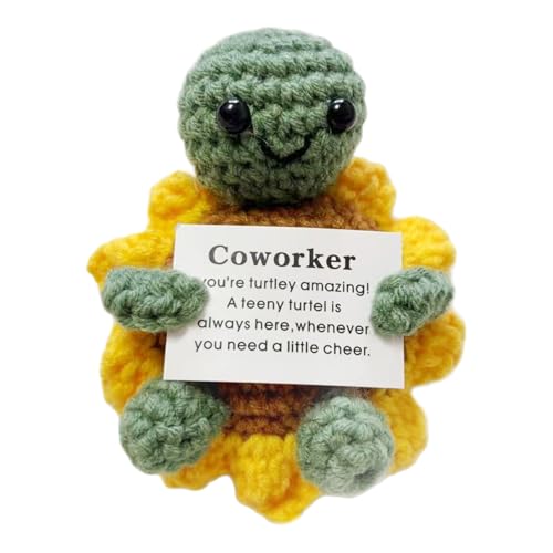 Weqizuerqi Positive Häkel-Schildkröte,Häkel Schildkröte mit Motivierenden Sprüchen | Weiches Motivierendes Plüschtier Spielzeug für und Freunde als Geschenk zum Geburtstag und Abschluss für von Weqizuerqi