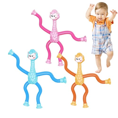 Weqizuerqi Sensorische Röhren, Pop-Röhren, sensorisches Spielzeug – Alpaca Assurce Surgly | Teleskoprohr Wechselform Fidget Alpaca Spielzeug mit Saugleistung von Weqizuerqi