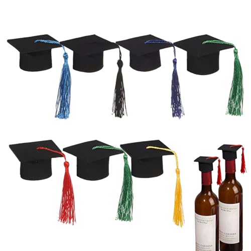 Weqizuerqi Set zur Dekoration von Hüten mit Farbverlauf, Dekoration für schwarze Skala, Cupcake-Topper mit 7-facher Graduierung mit Quasten | Foto-Requisiten, Miniaturhut für den Weqizuerqi Set zur Dekoration von Hüten mit Farbverlauf, Dekoration für schwarze Skala, Cupcake-Topper mit 7-facher Graduierung mit Quasten | Foto-Requisiten, Miniaturhut für den von Weqizuerqi